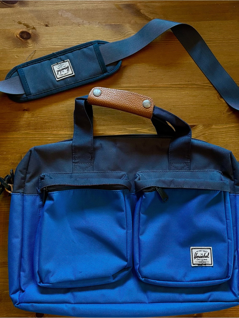 Herschel Supply Company Blue and Black Men's Messenger Bag